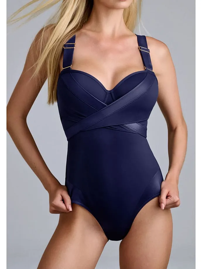 Badpak "Cache Coeur" donkerblauw