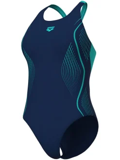 Badpak donkerblauw/turquoise
