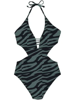 Badpak groen/zwart