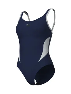 Badpak wit/donkerblauw