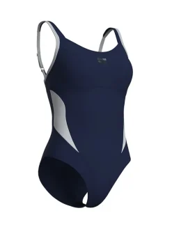 Badpak wit/donkerblauw