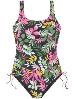 Badpak zwart/groen/roze