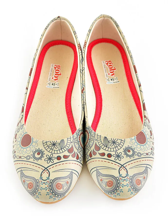 Ballerina's beige/meerkleurig