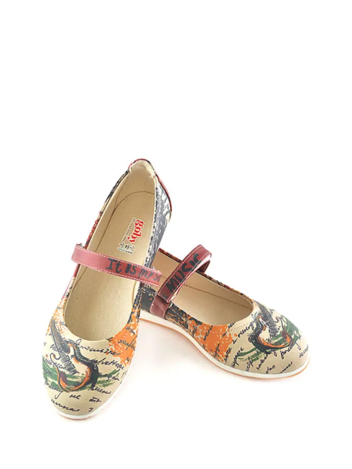 Ballerina's beige/meerkleurig