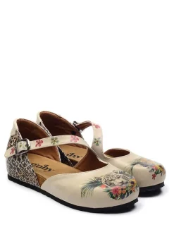 Ballerina's met bandje beige/meerkleurig