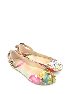 Ballerina's met bandje crème/meerkleurig