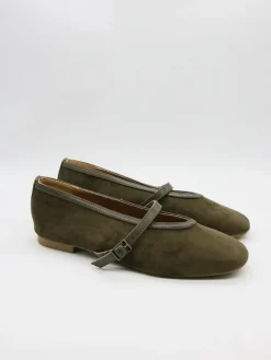 Ballerina's met bandje donkergroen