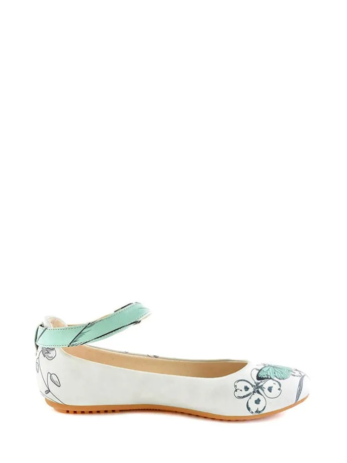 Ballerina's wit/mintgroen/meerkleurig
