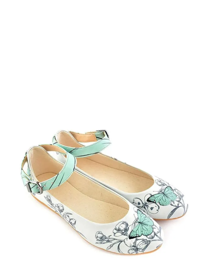 Ballerina's wit/mintgroen/meerkleurig