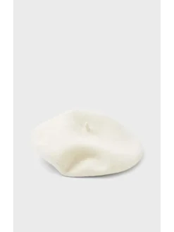 Baret met aandeel wol crème