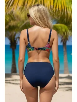 Bikini donkerblauw/meerkleurig