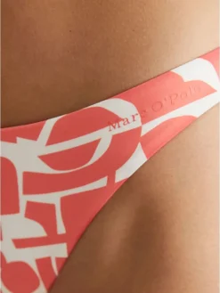 Bikinislip koraalrood/wit