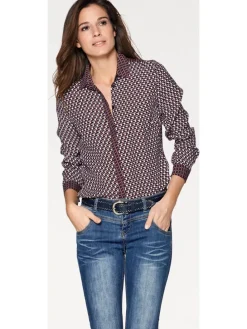 Blouse auberginekleurig/zwart