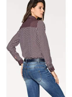 Blouse auberginekleurig/zwart