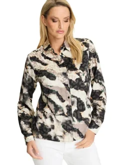 Blouse beige/antraciet