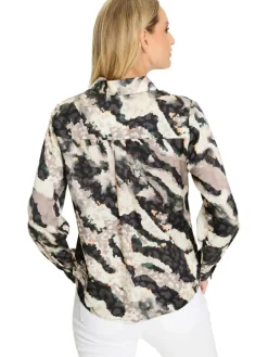 Blouse beige/antraciet