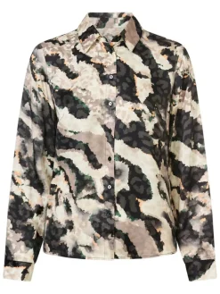 Blouse beige/antraciet