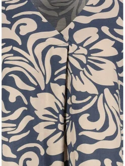 Blouse beige/blauw