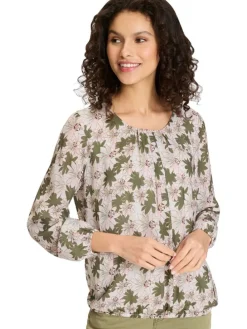 Blouse beige/groen