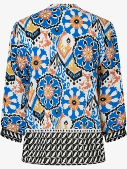 Blouse blauw/zwart/wit
