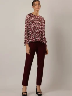 Blouse bordeaux/crème
