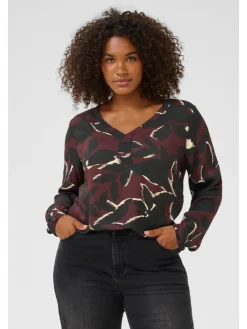 Blouse bordeaux/zwart