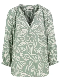 Blouse groen/crème