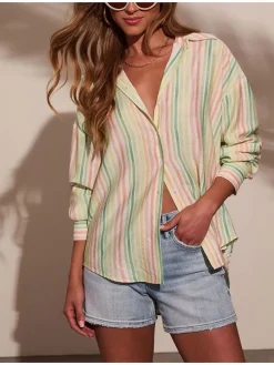 Blouse groen/oranje