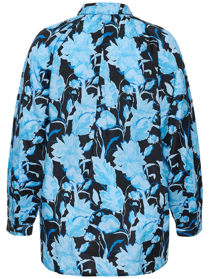 Blouse lichtblauw/donkerblauw