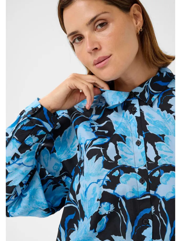 Blouse lichtblauw/donkerblauw