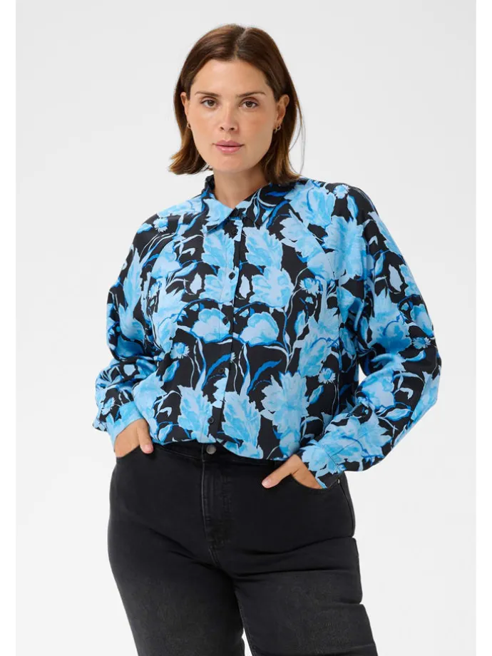 Blouse lichtblauw/donkerblauw