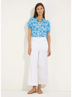Blouse lichtblauw/wit