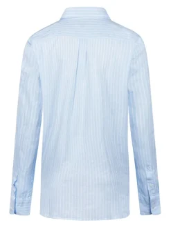 Blouse lichtblauw/wit