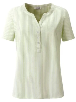 Blouse lichtgroen/wit
