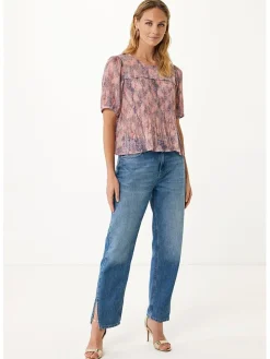 Blouse lichtroze/blauw