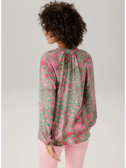 Blouse mintgroen/roze