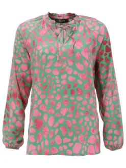 Blouse mintgroen/roze