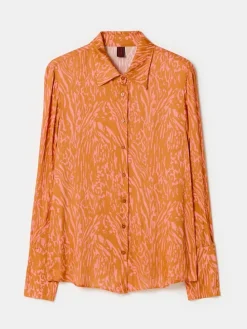 Blouse oranje/lichtroze