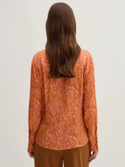 Blouse oranje/lichtroze
