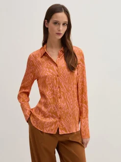 Blouse oranje/lichtroze