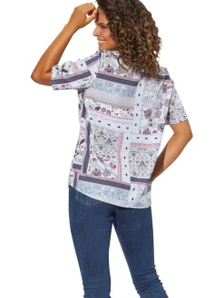 Blouse paars/wit