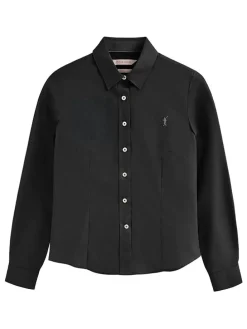 Blouse - slim fit - zwart