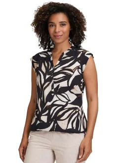 Blousetop zwart/crème