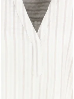 Blouse wit/beige