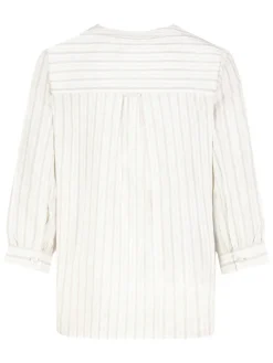 Blouse wit/beige