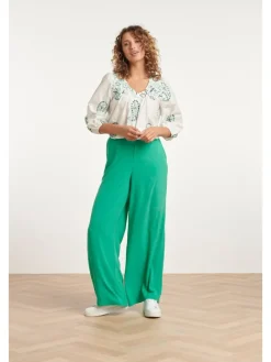 Blouse wit/groen