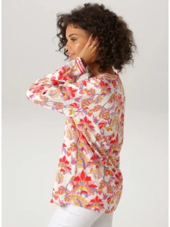 Blouse wit/rood
