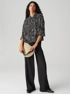 Blouse zwart/wit