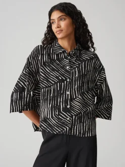 Blouse zwart/wit