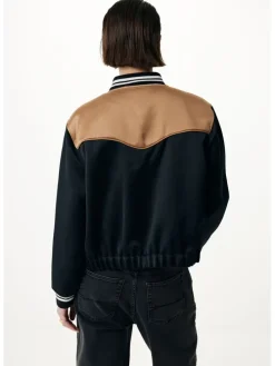 Blouson zwart/camel